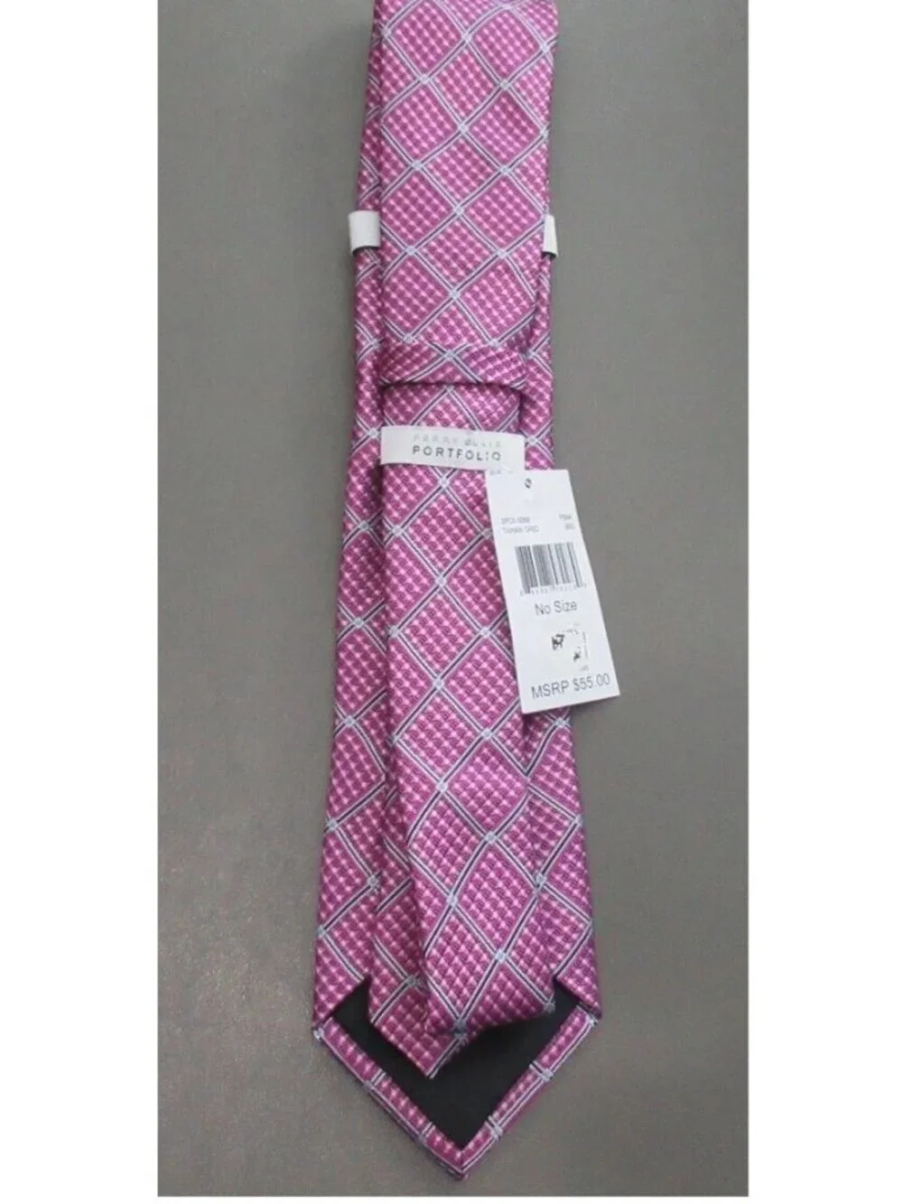 Perry Ellis Men's 100% Polyester 3.25'' Tahan Grid Neck Tie, Pink, One Size